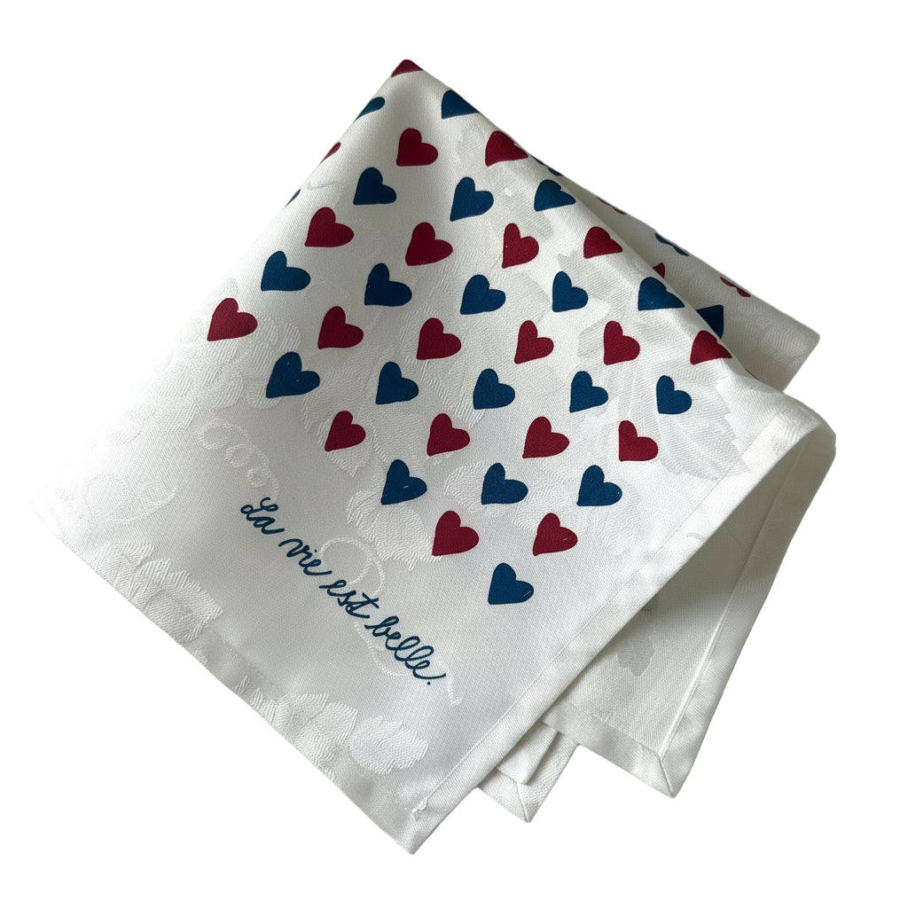 La serviette de table - Linge de table - "La vie est belle"