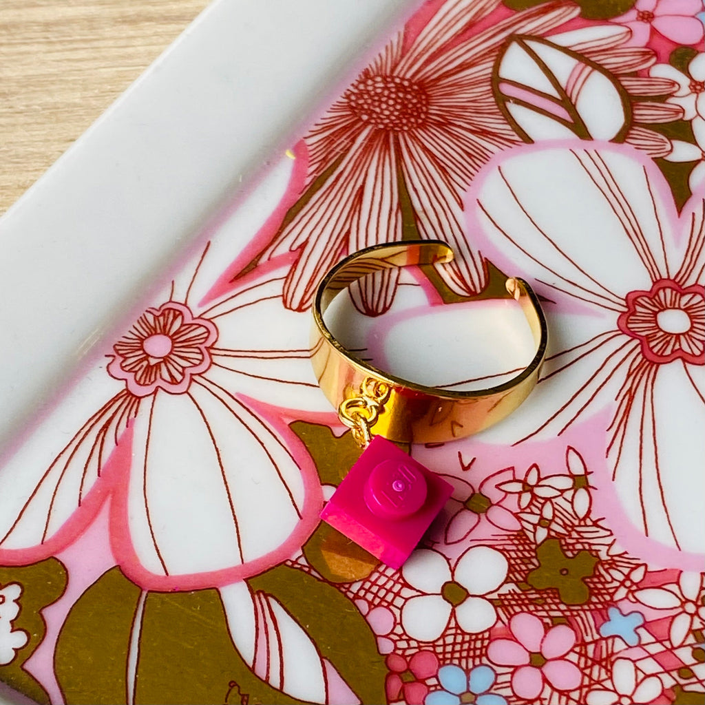 Bague dorée large ajustable - Les Rockeuses