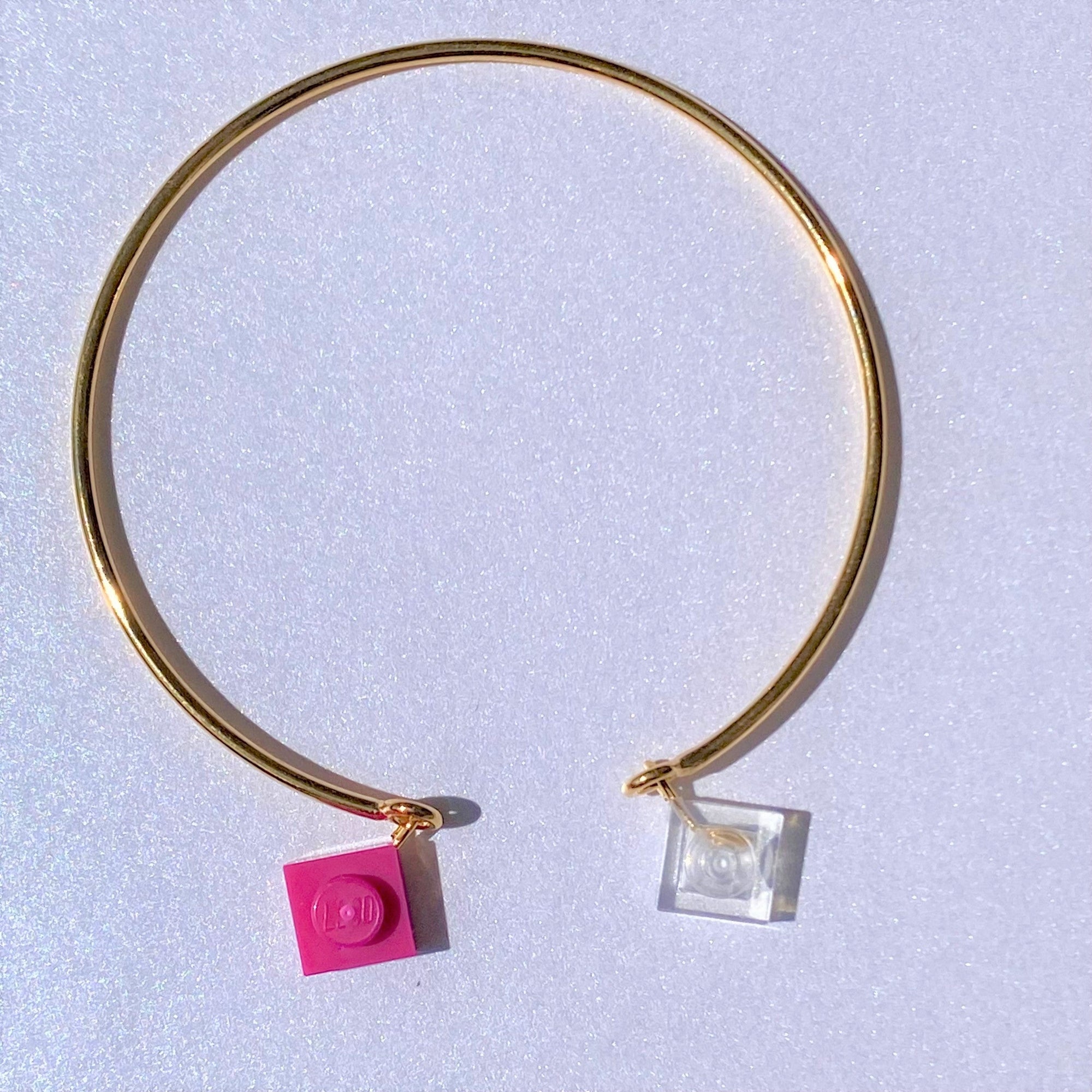 Bracelet jonc ouvert doré - Les Rockeuses