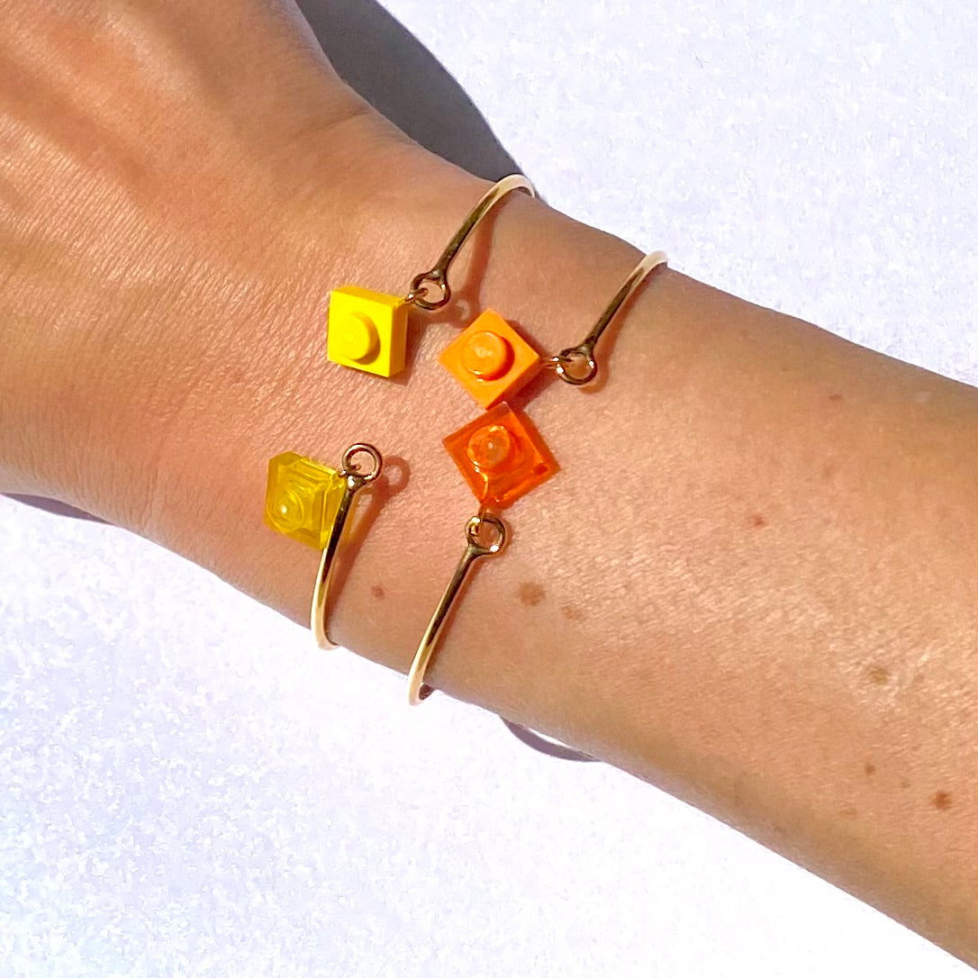 Bracelet jonc ouvert doré - Les Rockeuses
