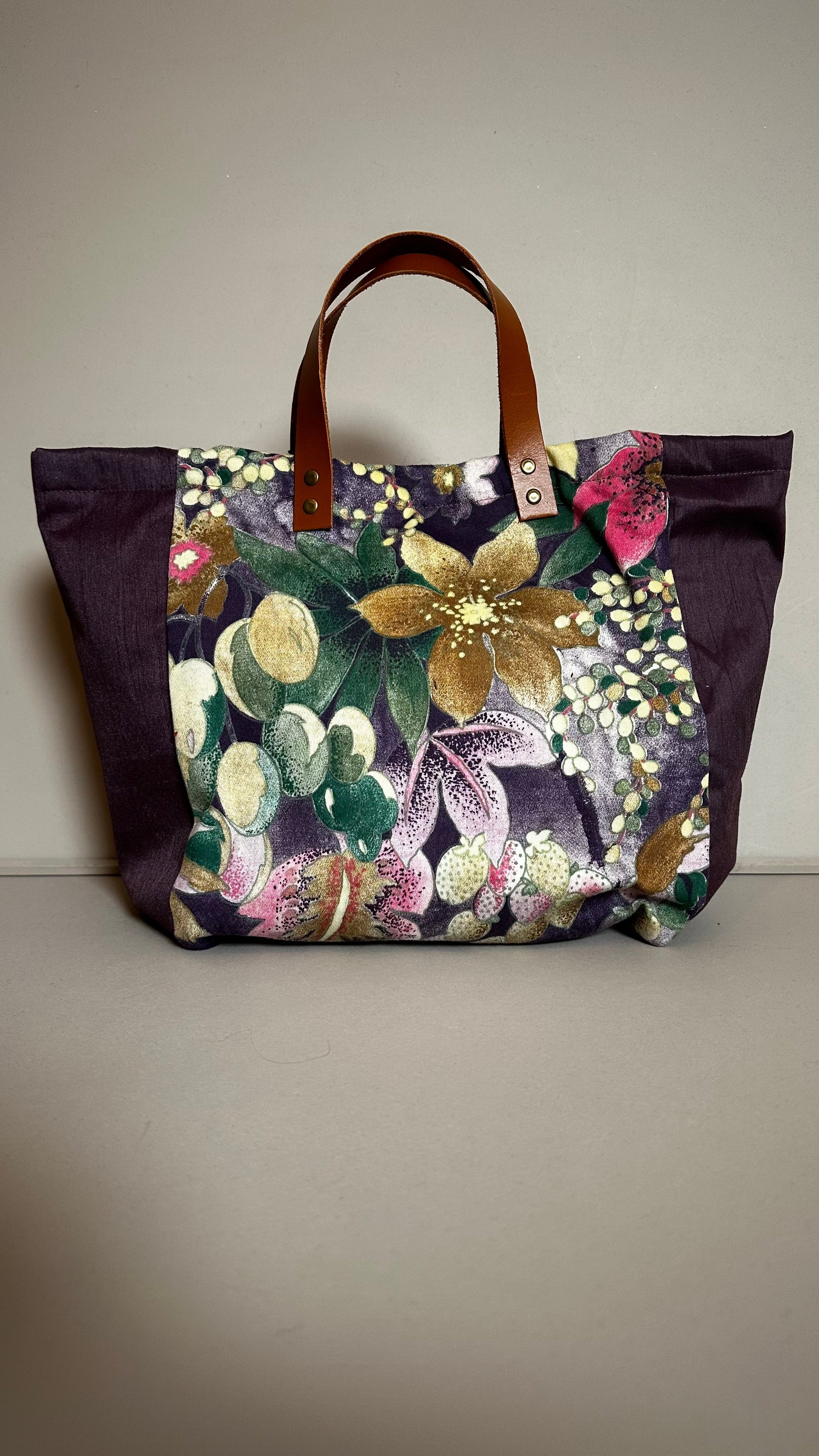 Cabas chic fleur violet