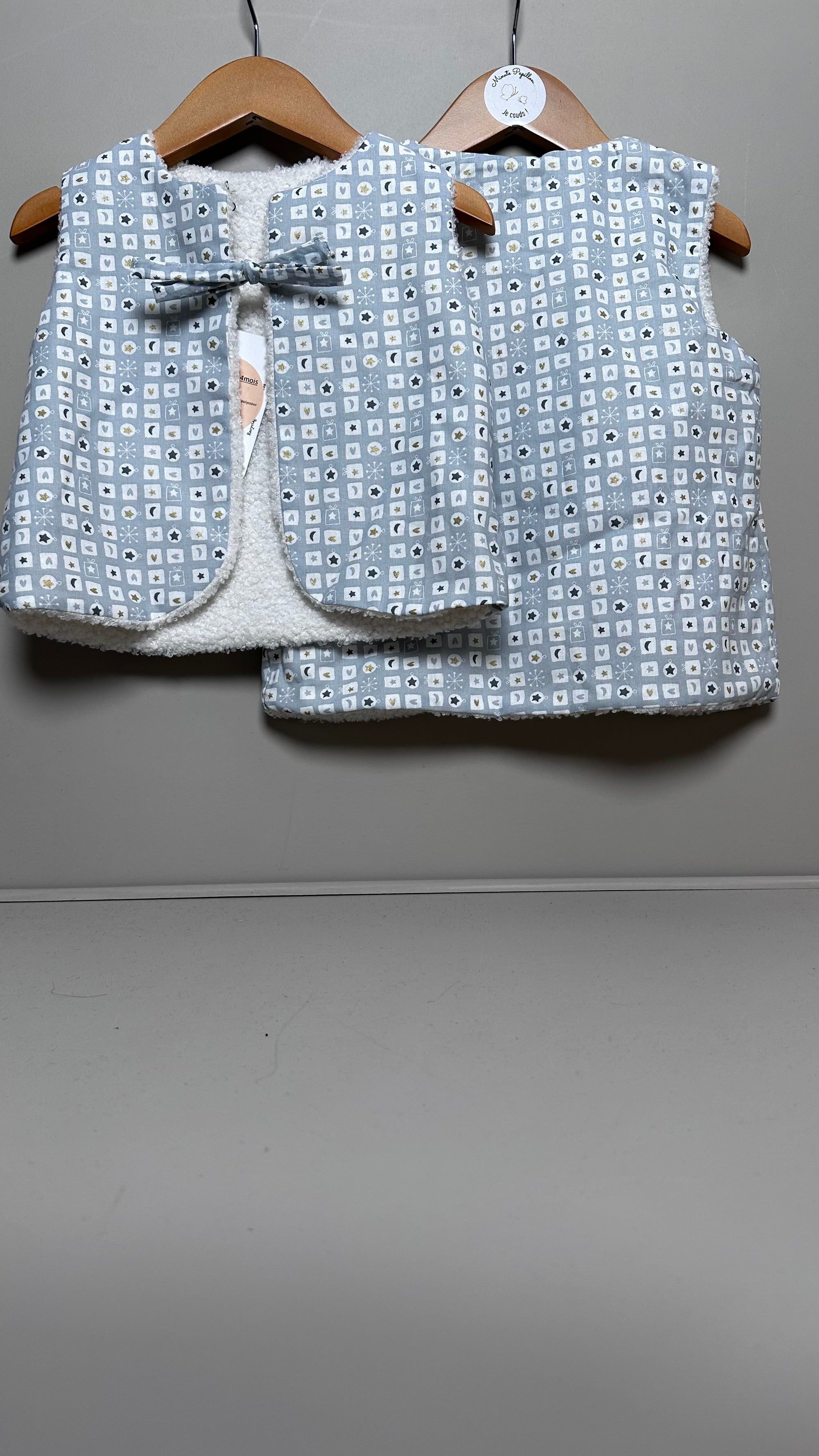 Gilet de berger enfant gris