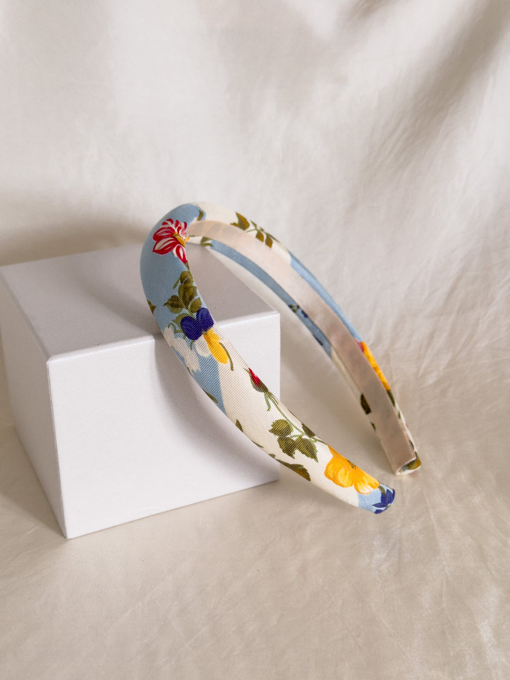 Headband Upcyclé Essentiel 'Jardin d'Azur'