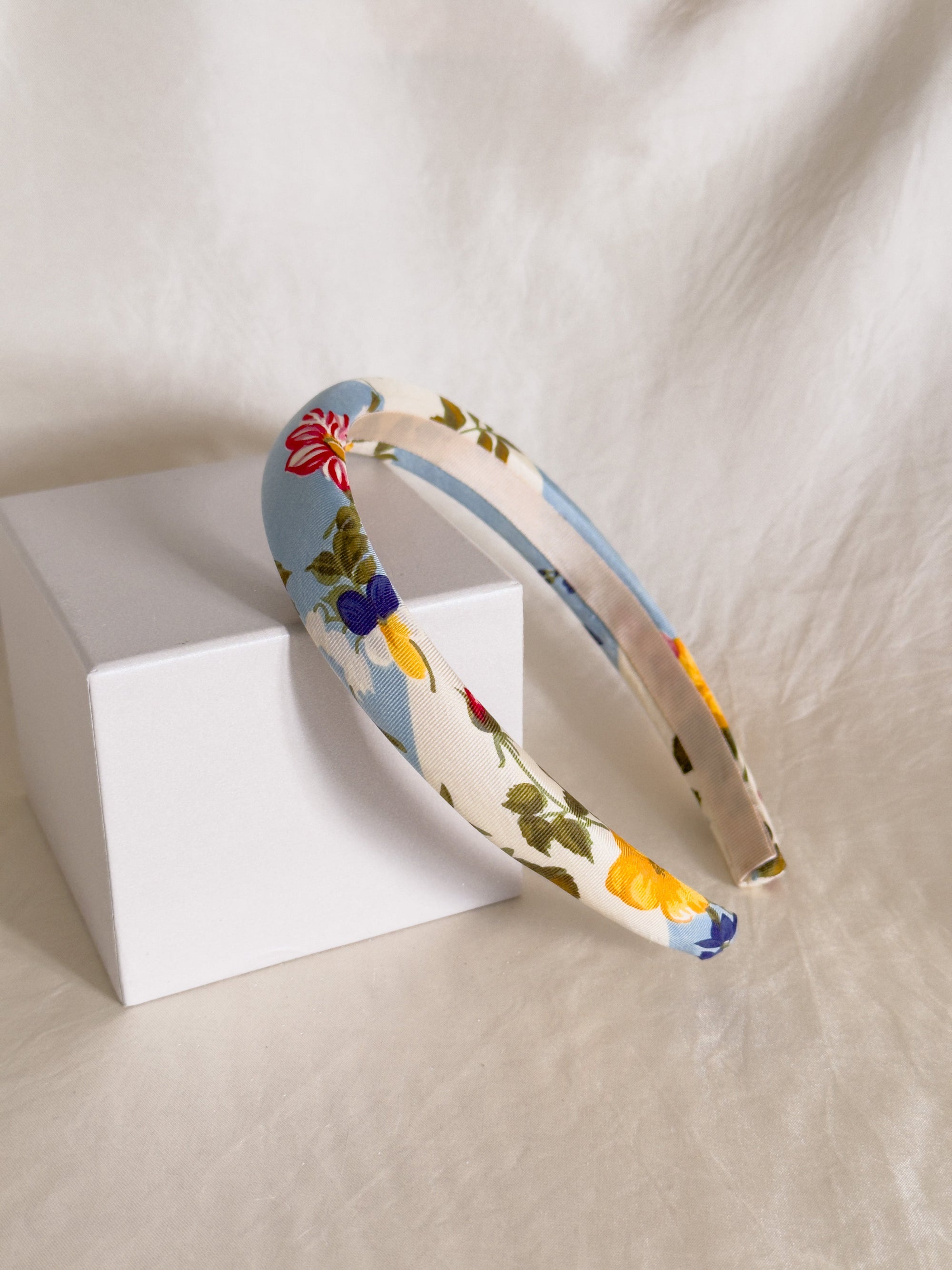 Headband Upcyclé Essentiel 'Jardin d'Azur'