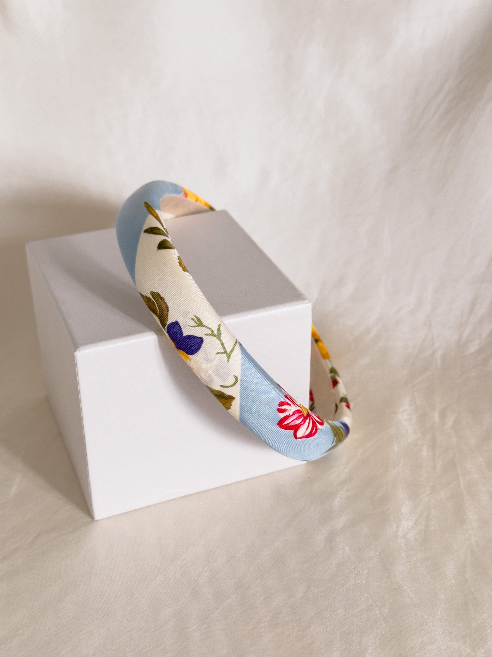 Headband Upcyclé Essentiel 'Jardin d'Azur'