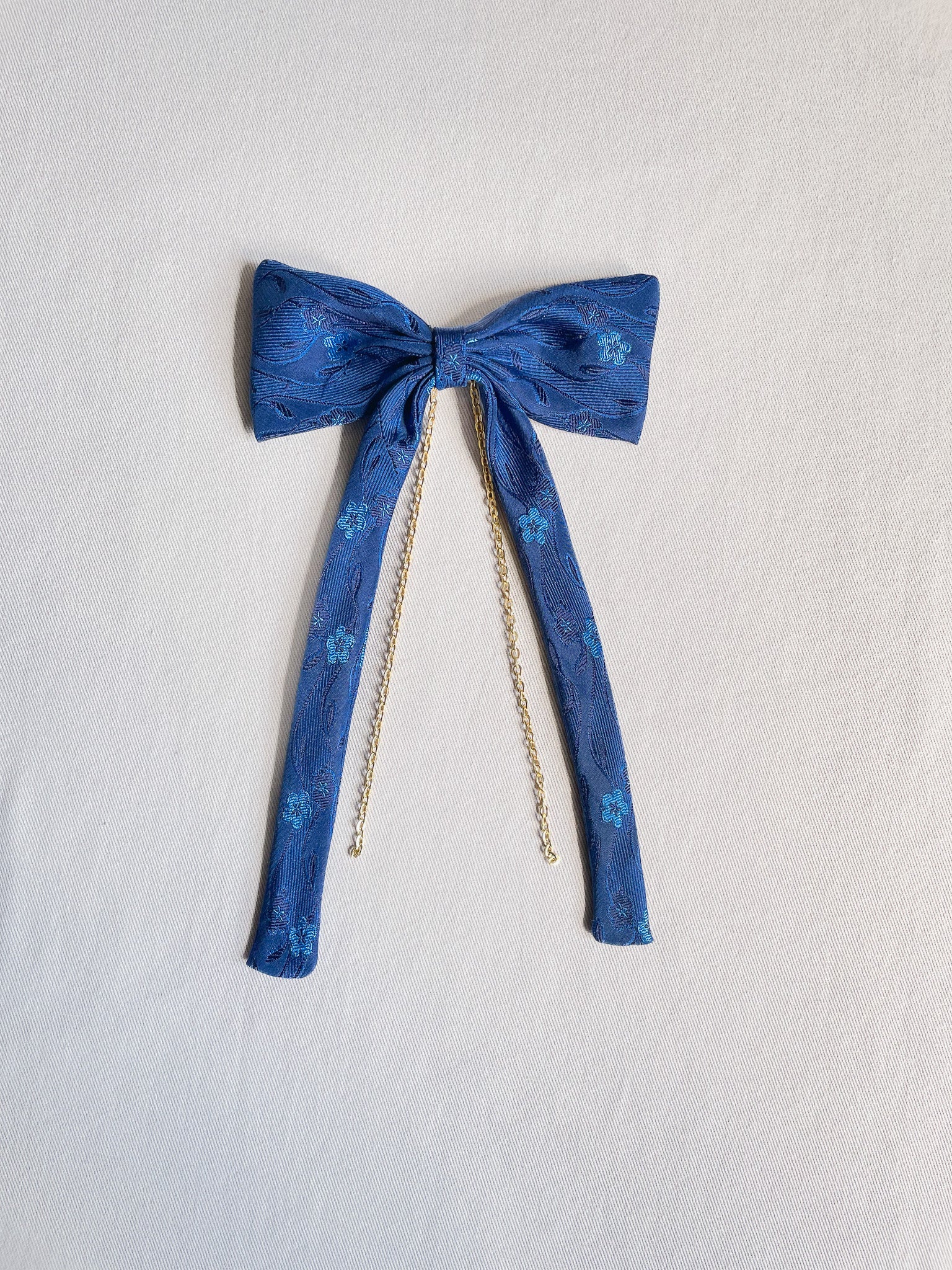 Barrette Nœud Upcyclé 'Mystère de Minuit'