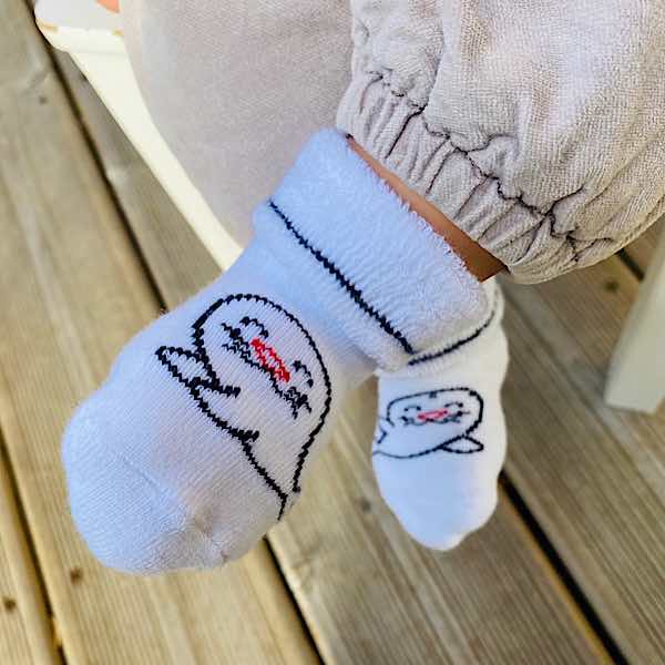 Chaussettes bébé • Phoque • 2h40