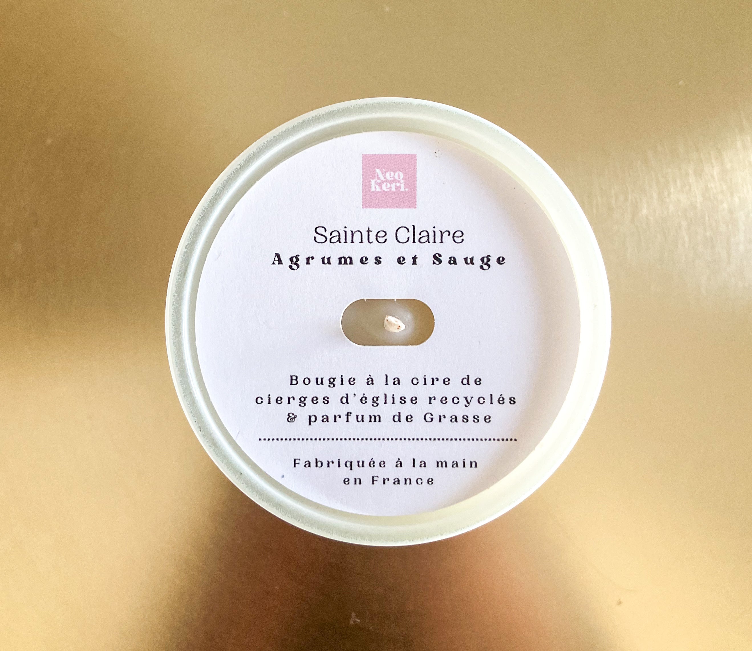 Bougie Sainte Claire Néo Keri, parfum agrumes et sauge.