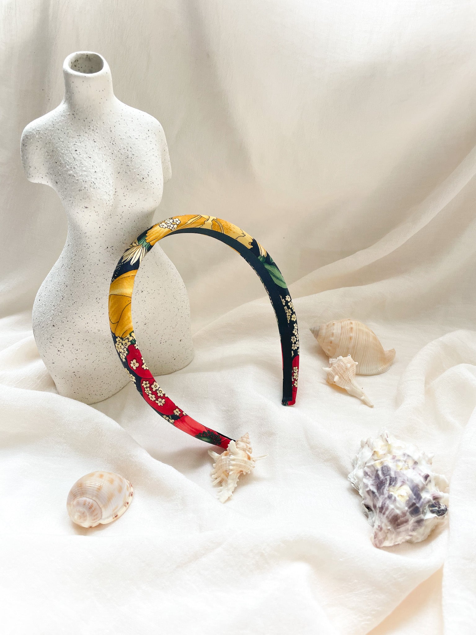 Headband Upcyclé Essentiel 'Bleu Pollen'