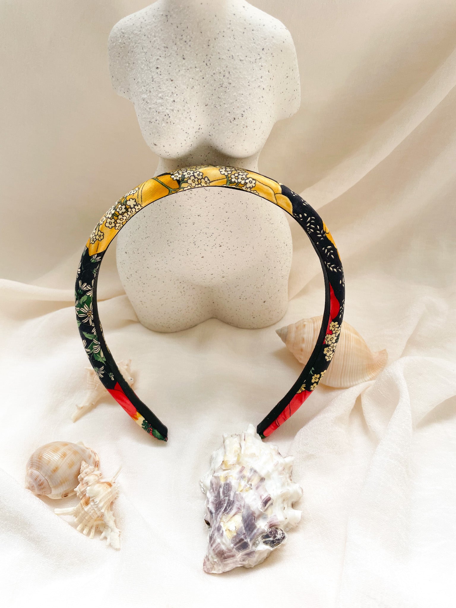 Headband Upcyclé Essentiel 'Bleu Pollen'