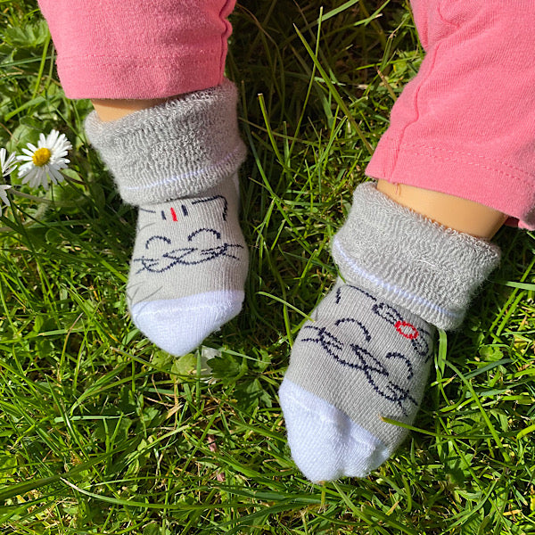 Chaussettes bébé • Chat • 7h18