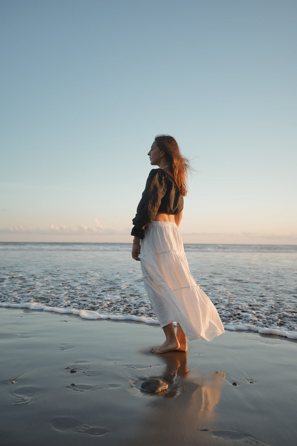 JUPE LONGUE BLANCHE EN COTON ~ CINTA