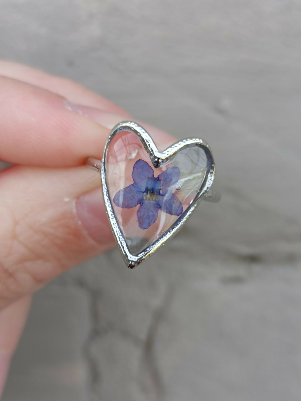 MEL/BCM Hammered Heart Ring