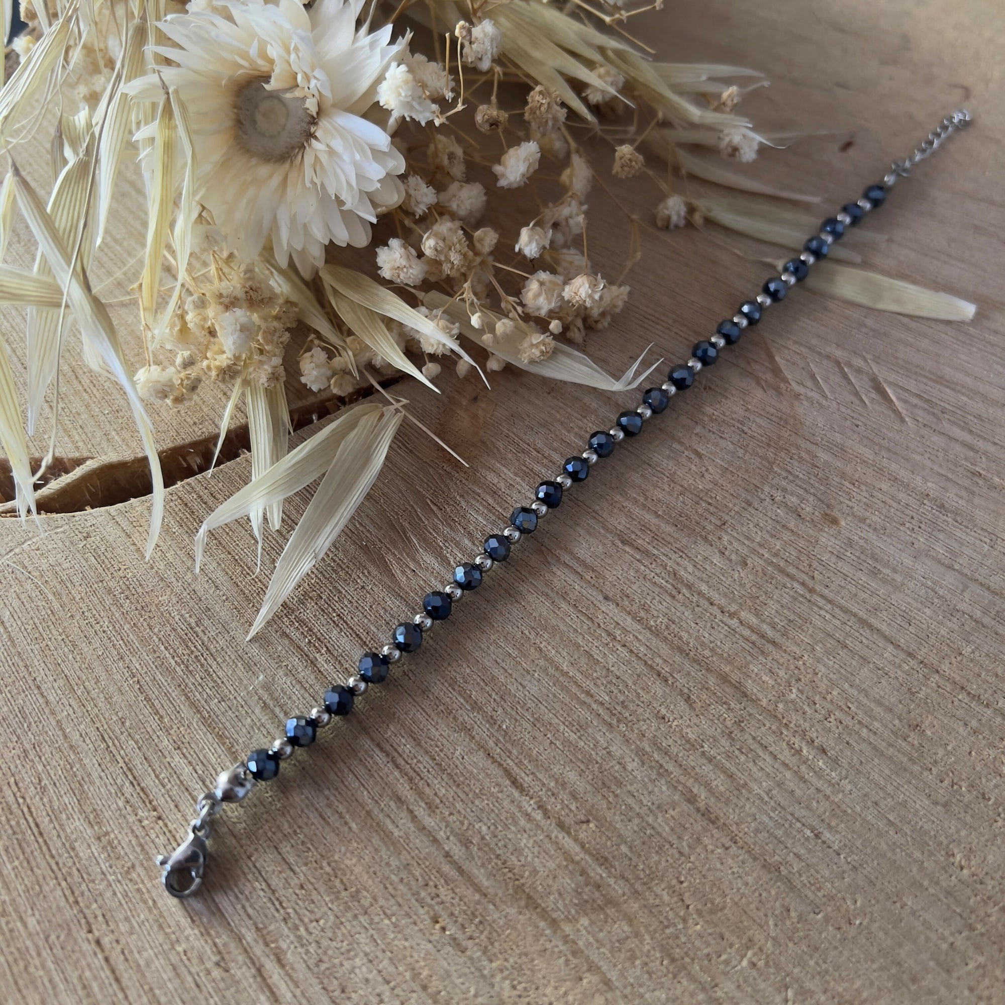 Bracelet perles bleues Argent