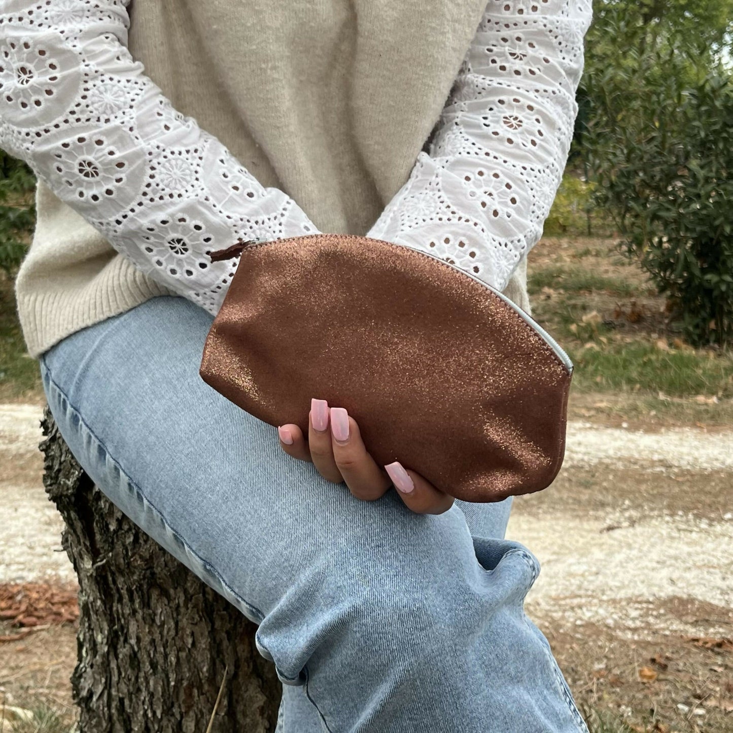 Maxi Trousse à Trésors en cuir Pailleté