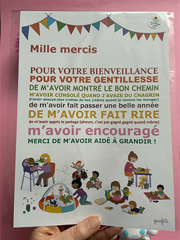 Affiche Merci la crèche