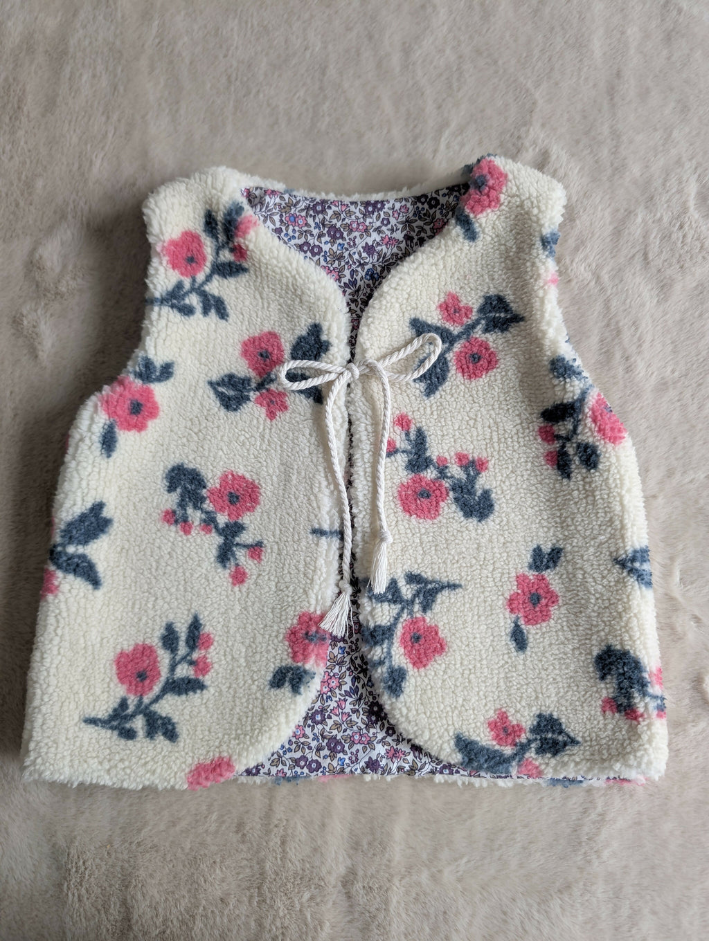 GILET DE BERGER Fleurs 18ms -3 Ans