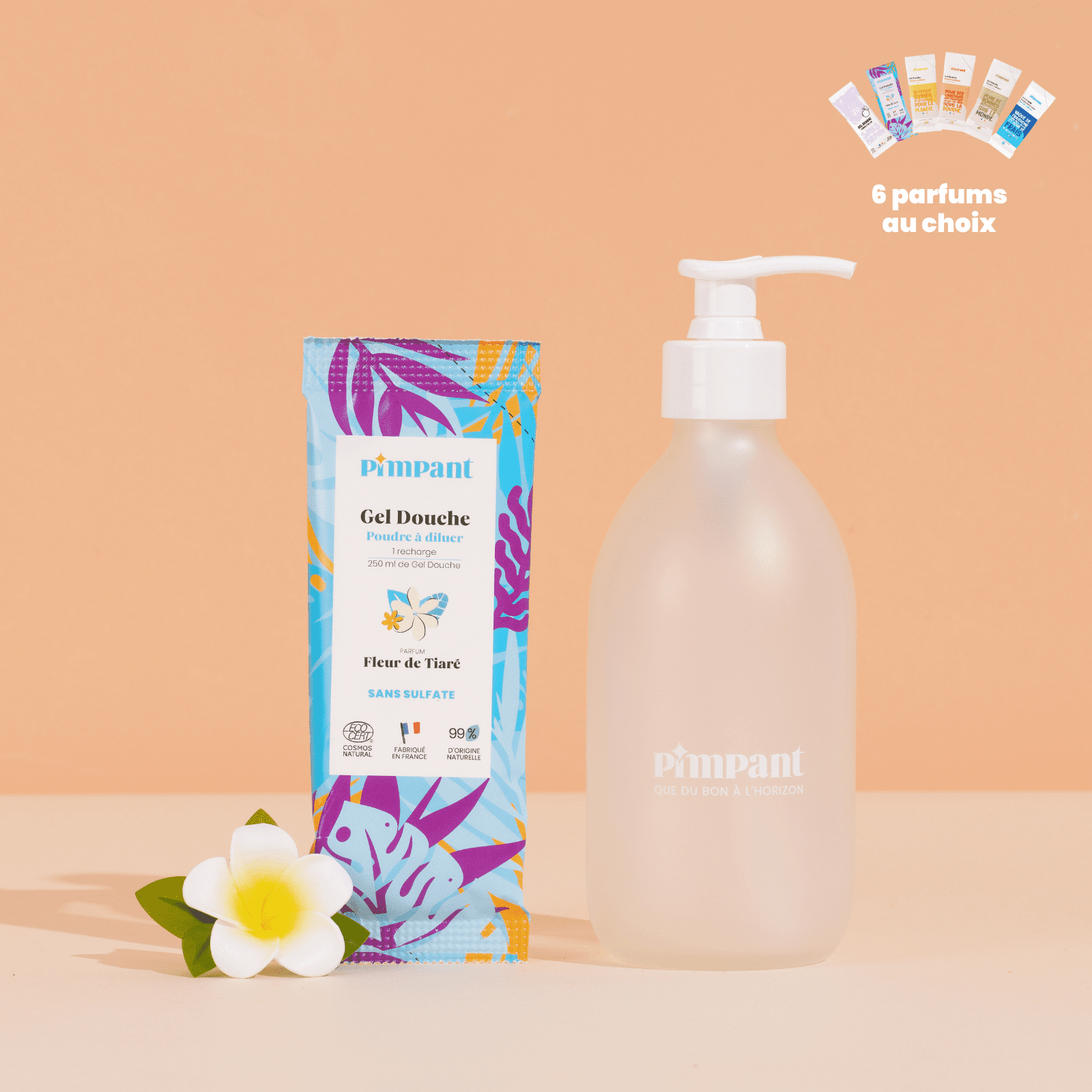 Kit Gel Douche Rechargeable en Poudre à Diluer Parfum au Choix