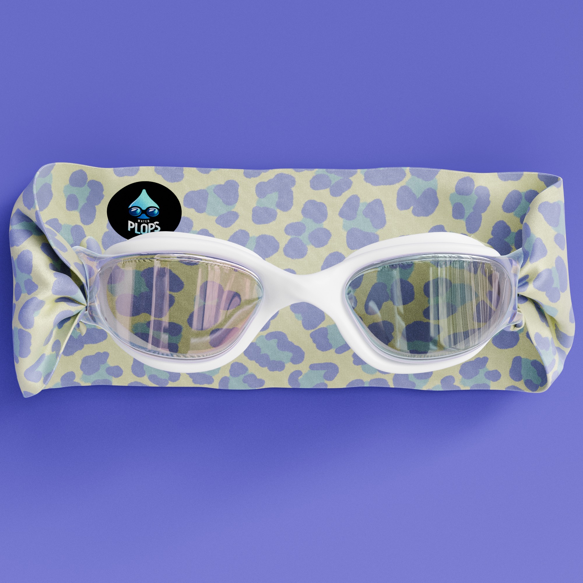 Yellow and Purple Leopard - Adult Swimming Goggles
