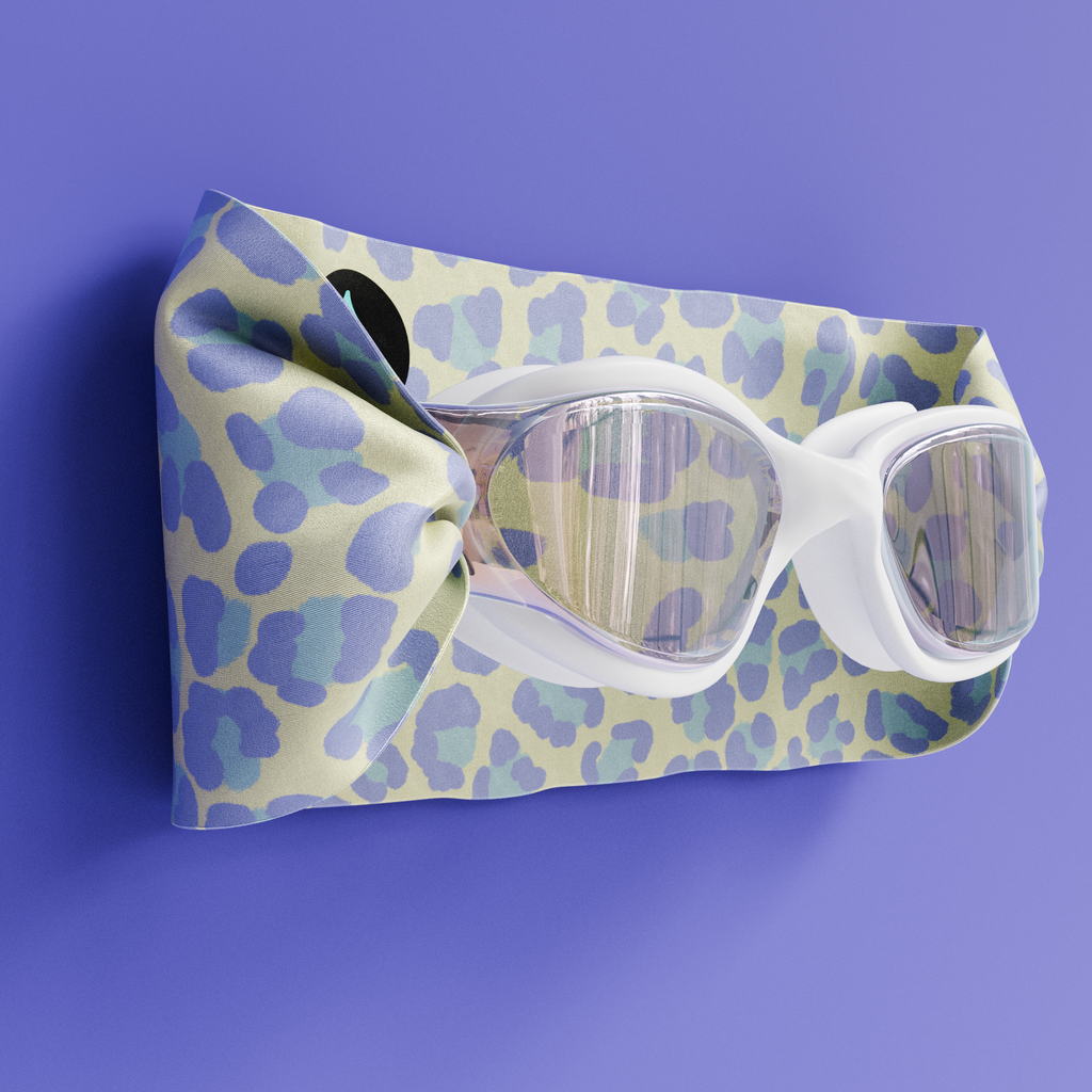 Yellow and Purple Leopard - Adult Swimming Goggles