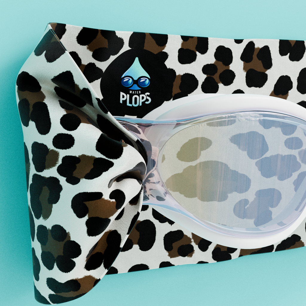 Brown and Black Leopard - Adult Swimming Goggles