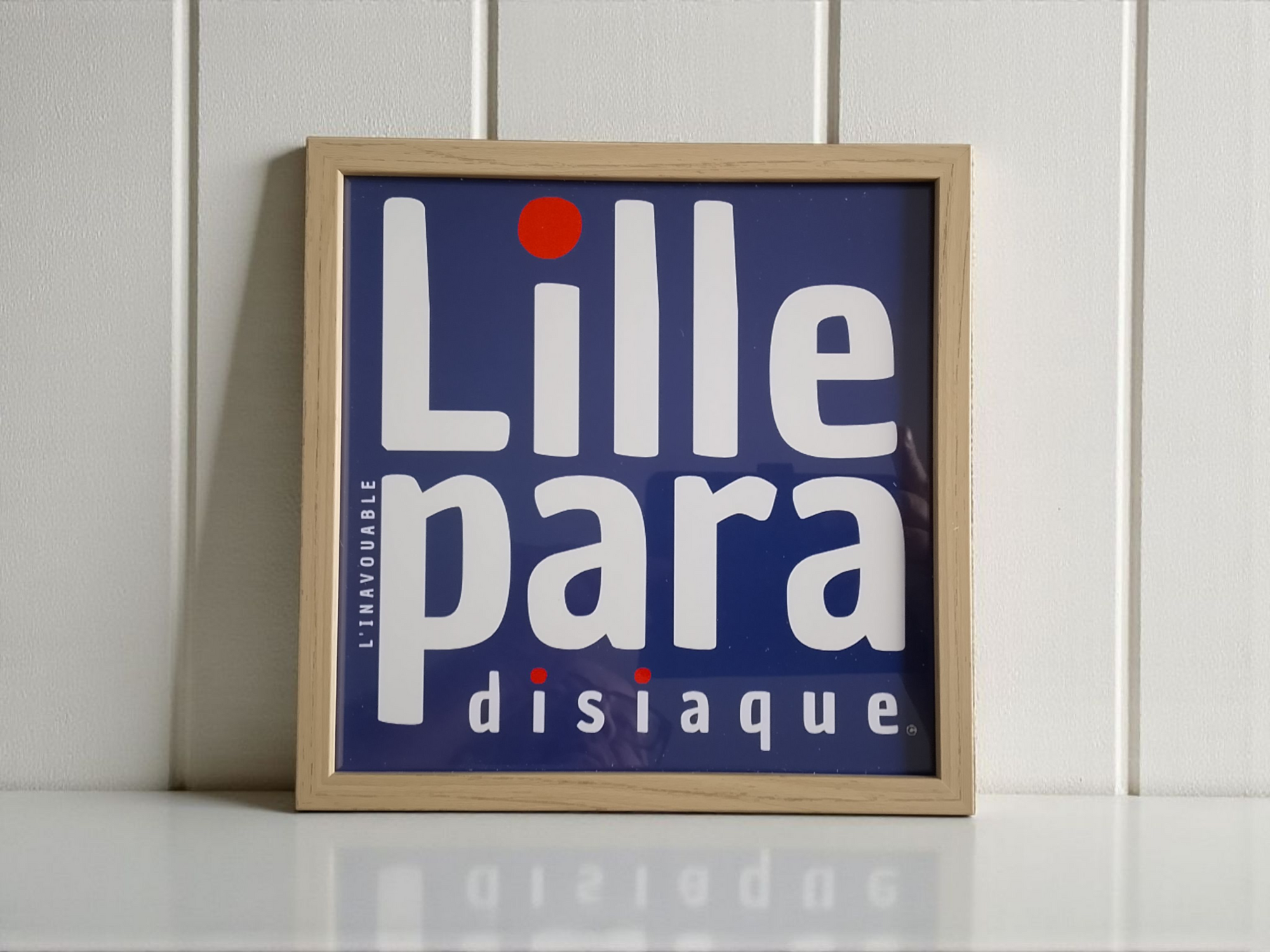 CADRE "LILLE PARADISIAQUE" Noir Carré beige