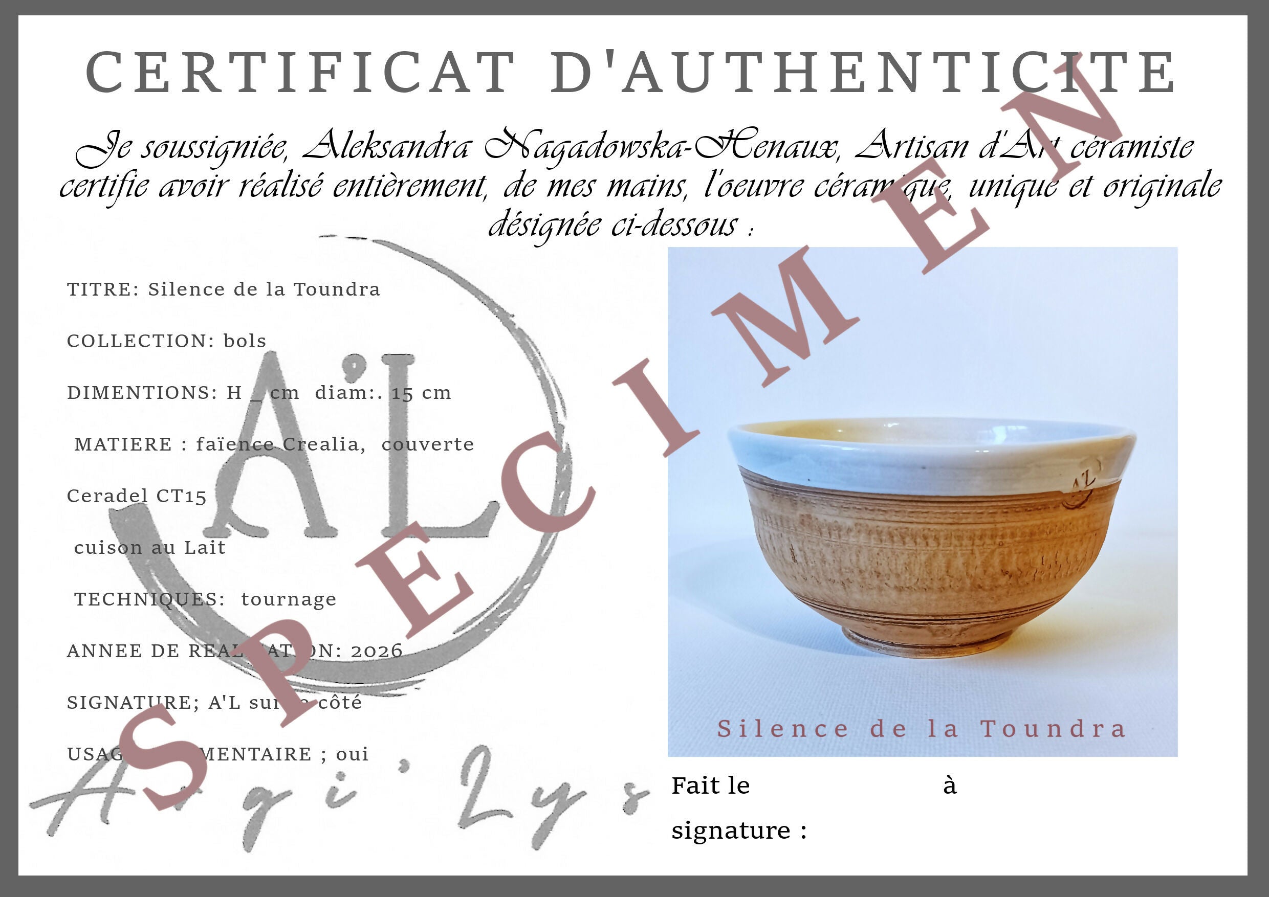 Silence of the Tundra, large bowl