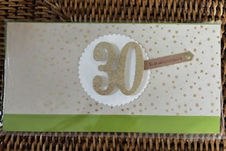 30TH BIRTHDAY CARD AND ENVELOPE