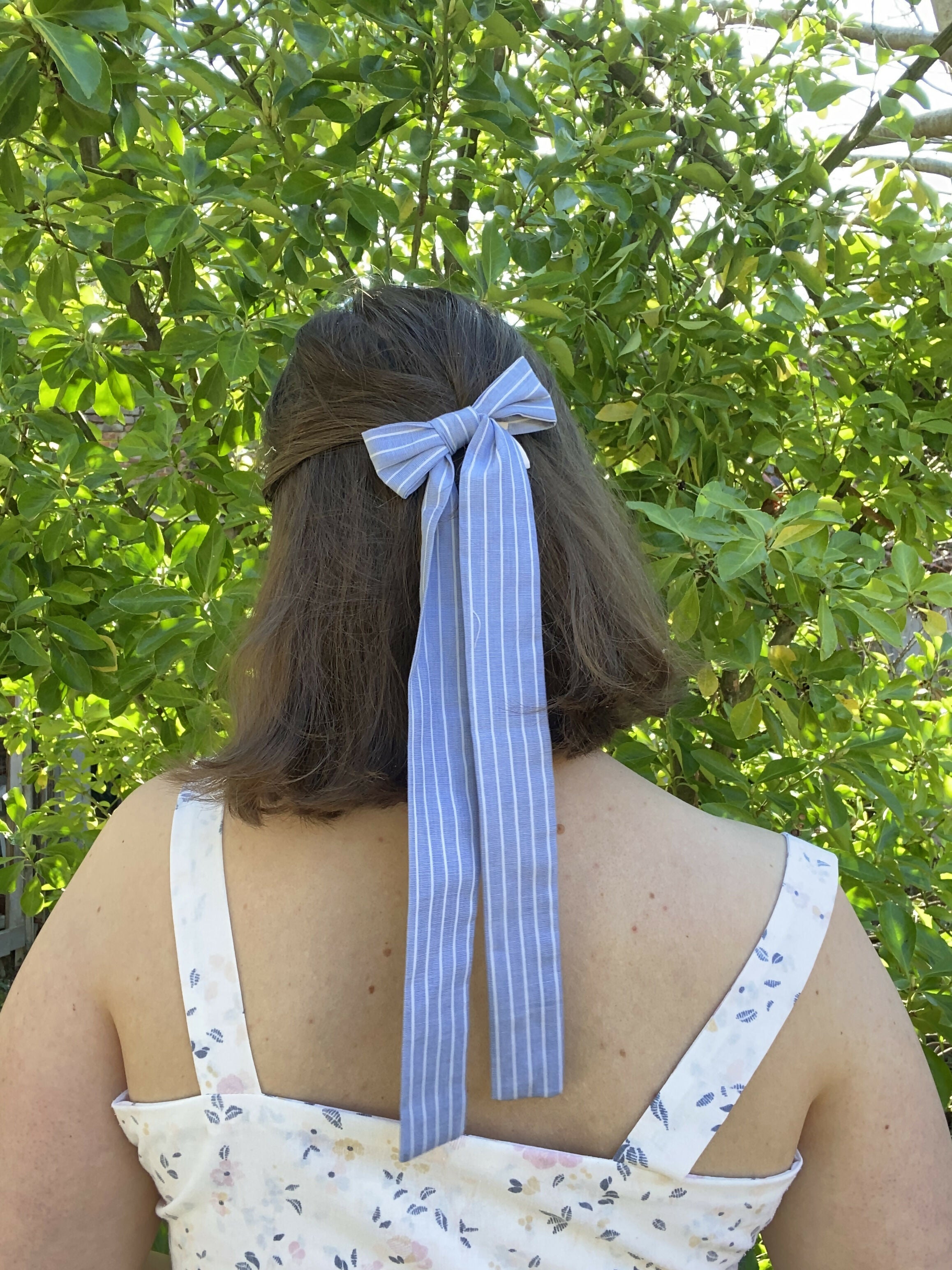 Upcycled bow barrette - Cosmos