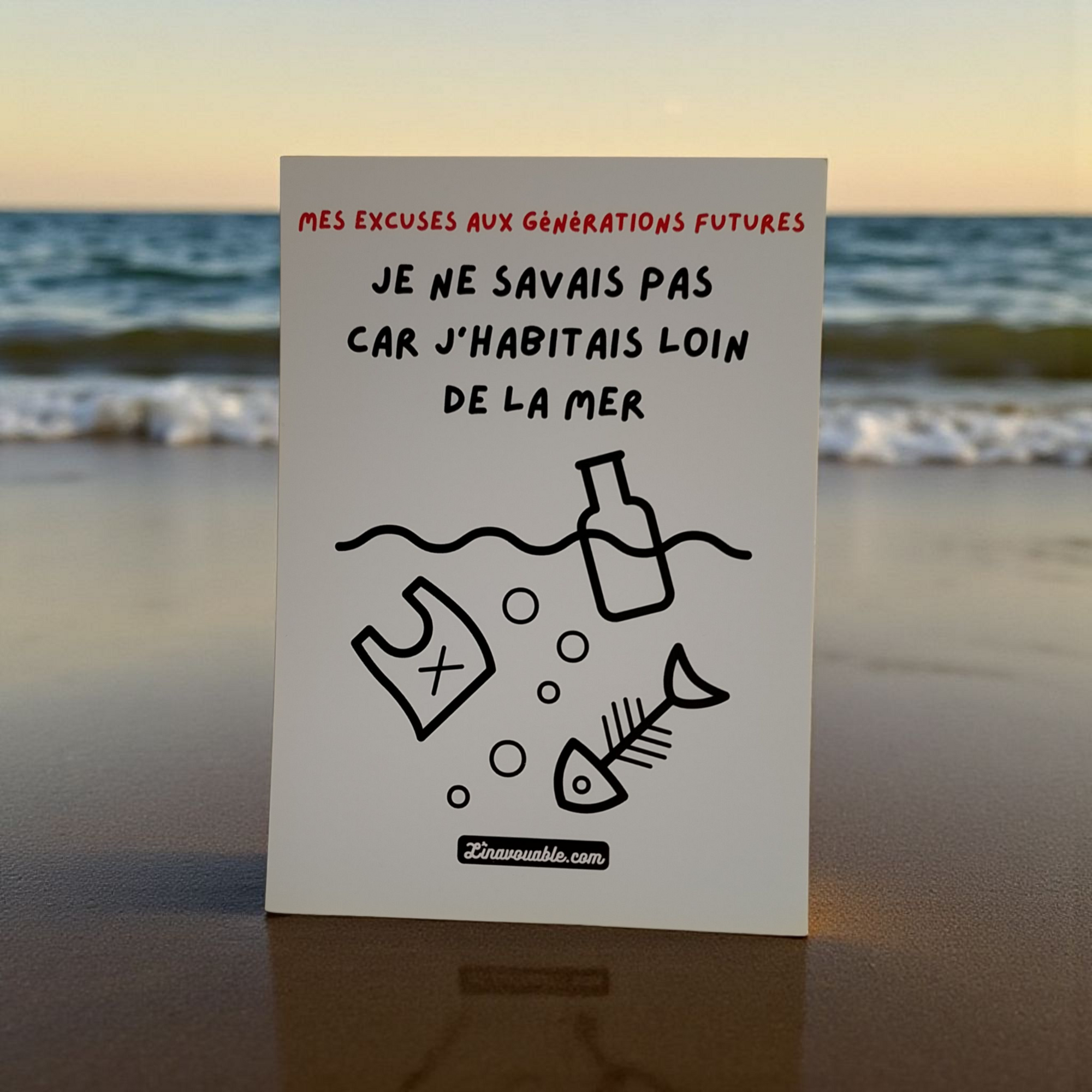 CARTE POSTALE "LOIN DE LA MER..."