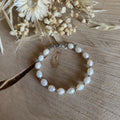 Bracelet en perles d'eau douce & petites perles argentées