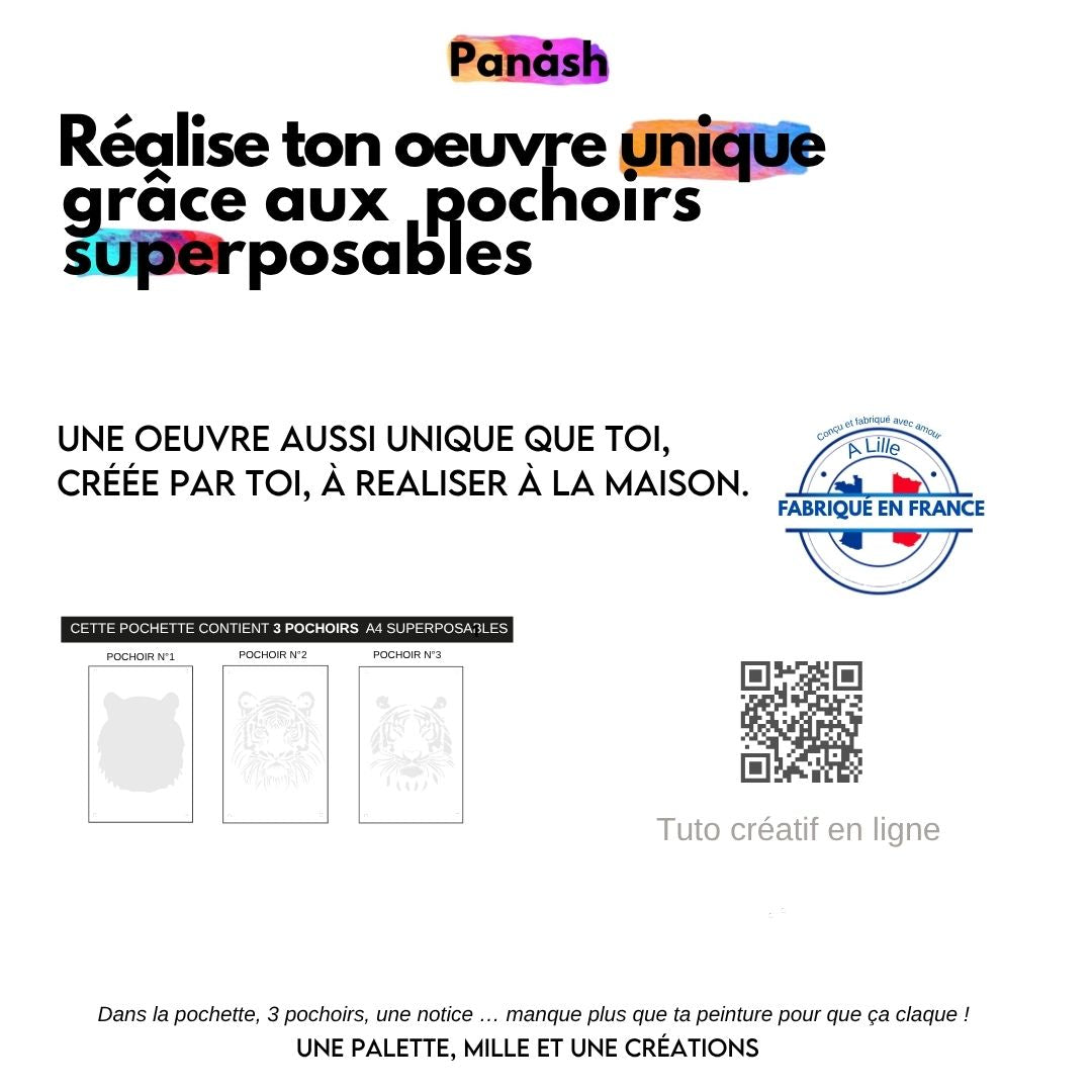 Set de 3 Pochoirs Tigre - Crée une Oeuvre Sauvage et Unique ! A4
