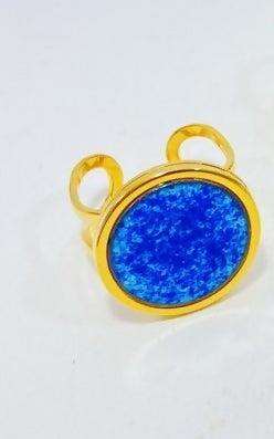 bague or garance TALL lagon bleu
