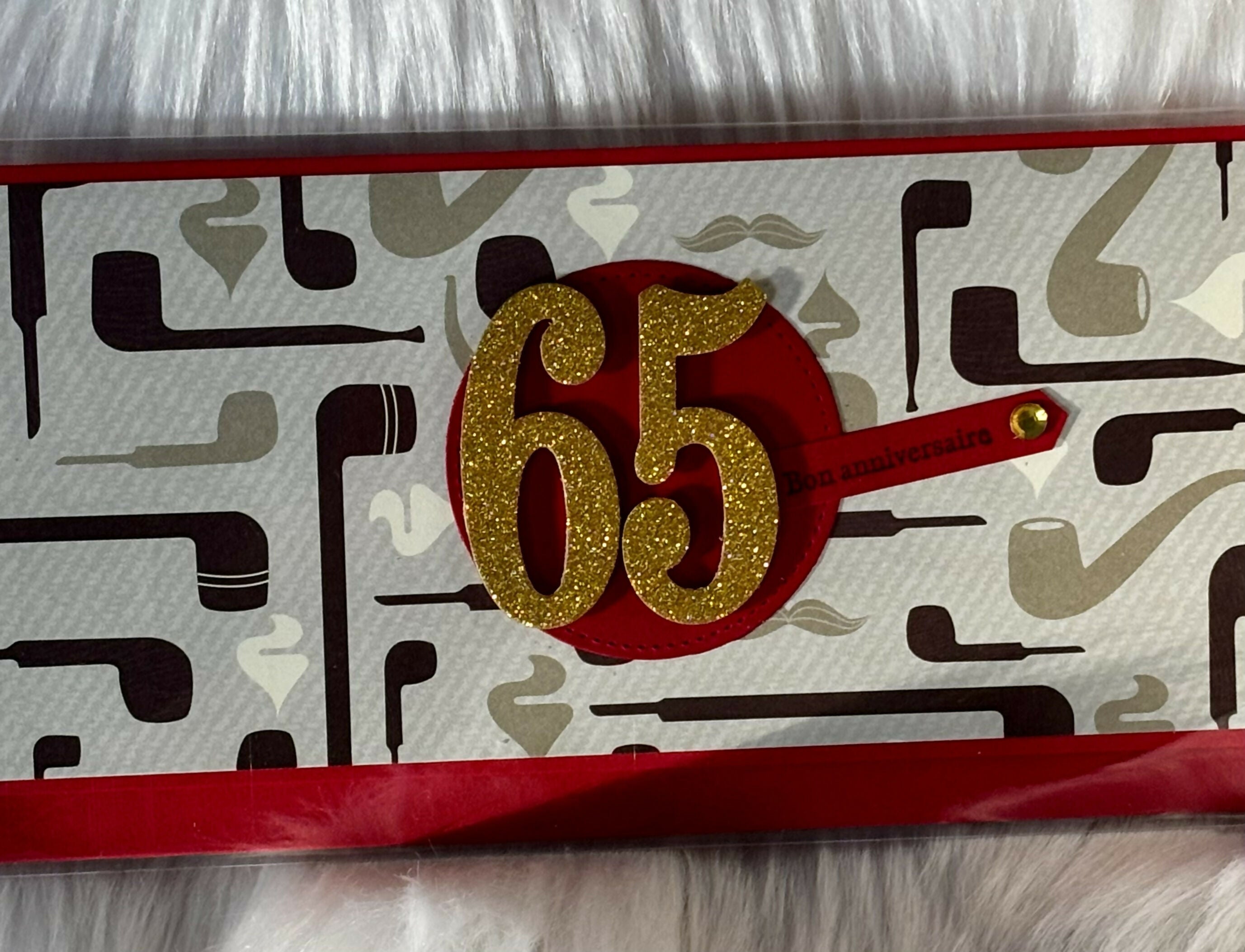 CARTE ENVELOPPE ANNIVERSAIRE 65 ANS