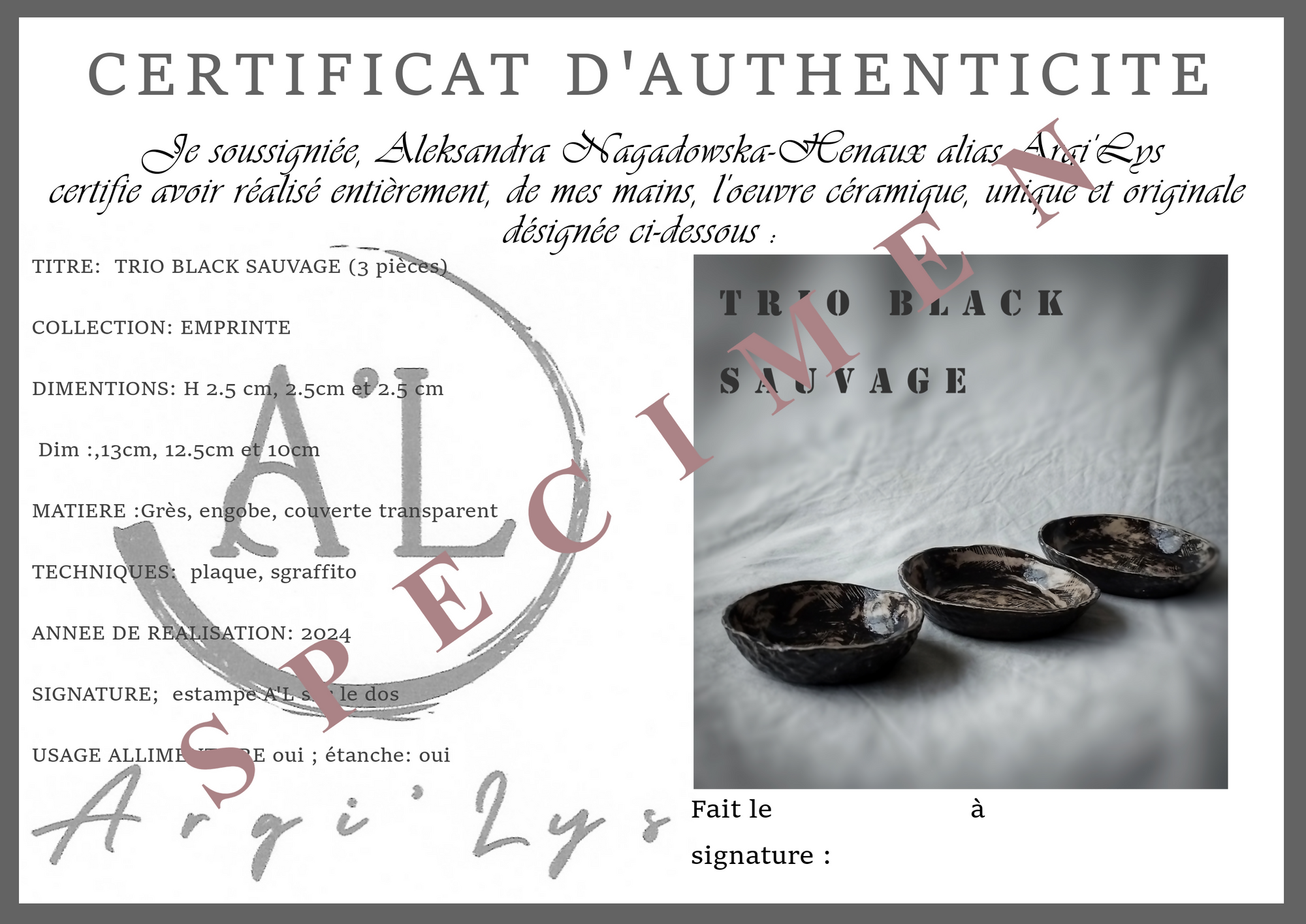 TRIO BLACK SAUVAGE