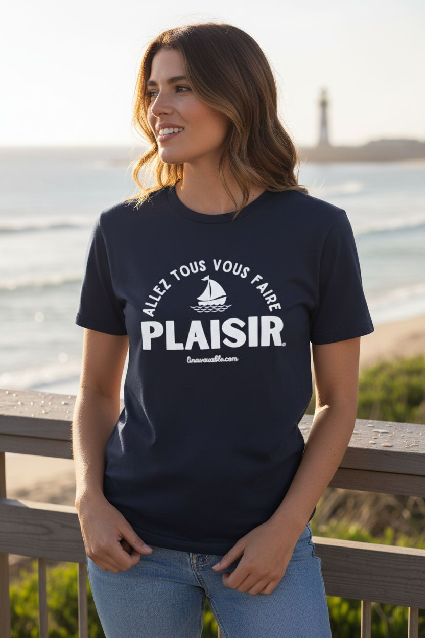 T-SHIRT "ALLEZ TOUS VOUS FAIRE PLAISIR" French Navy Taille L
