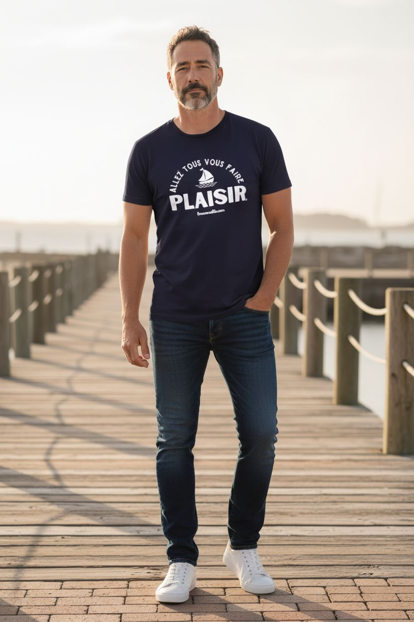 T-SHIRT "ALLEZ TOUS VOUS FAIRE PLAISIR" French Navy Taille XL