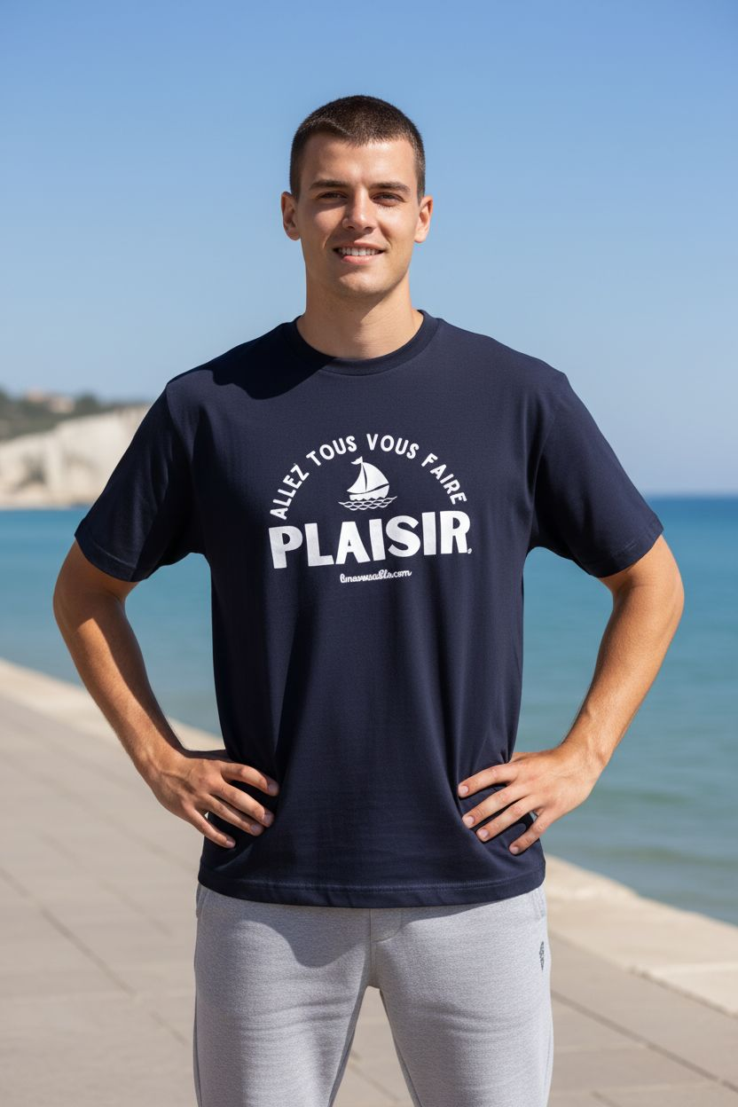 T-SHIRT "ALLEZ TOUS VOUS FAIRE PLAISIR" French Navy Taille XL
