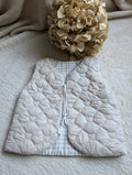 QUILTED BEIGE SHEPHERD'S VEST WITH GINGHAM TEDDY BEARS 18 MONTHS-3 YEARS