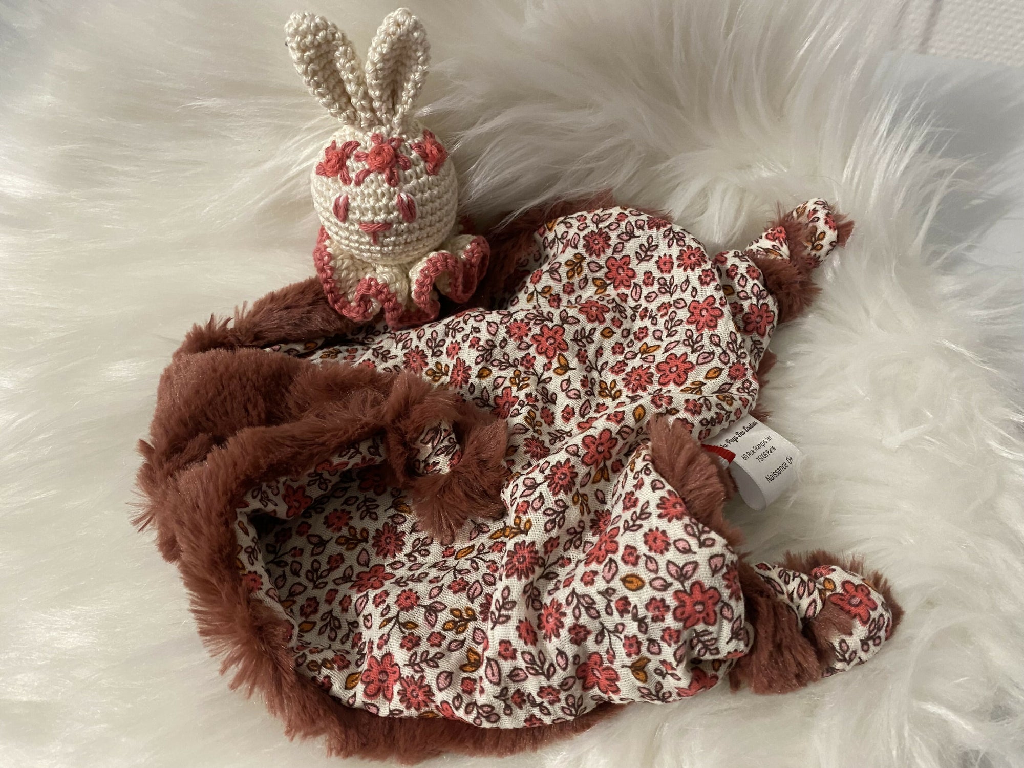 DOUDOU LAPIN D GAZE FLEURS