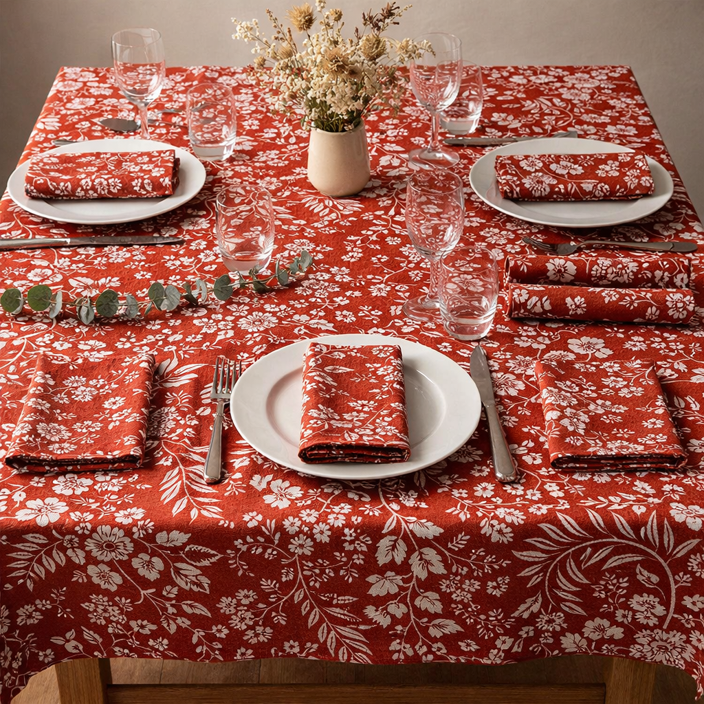 Nappe en tissu "Terracotta" carrée 150x150 cm | La Serviette de Table