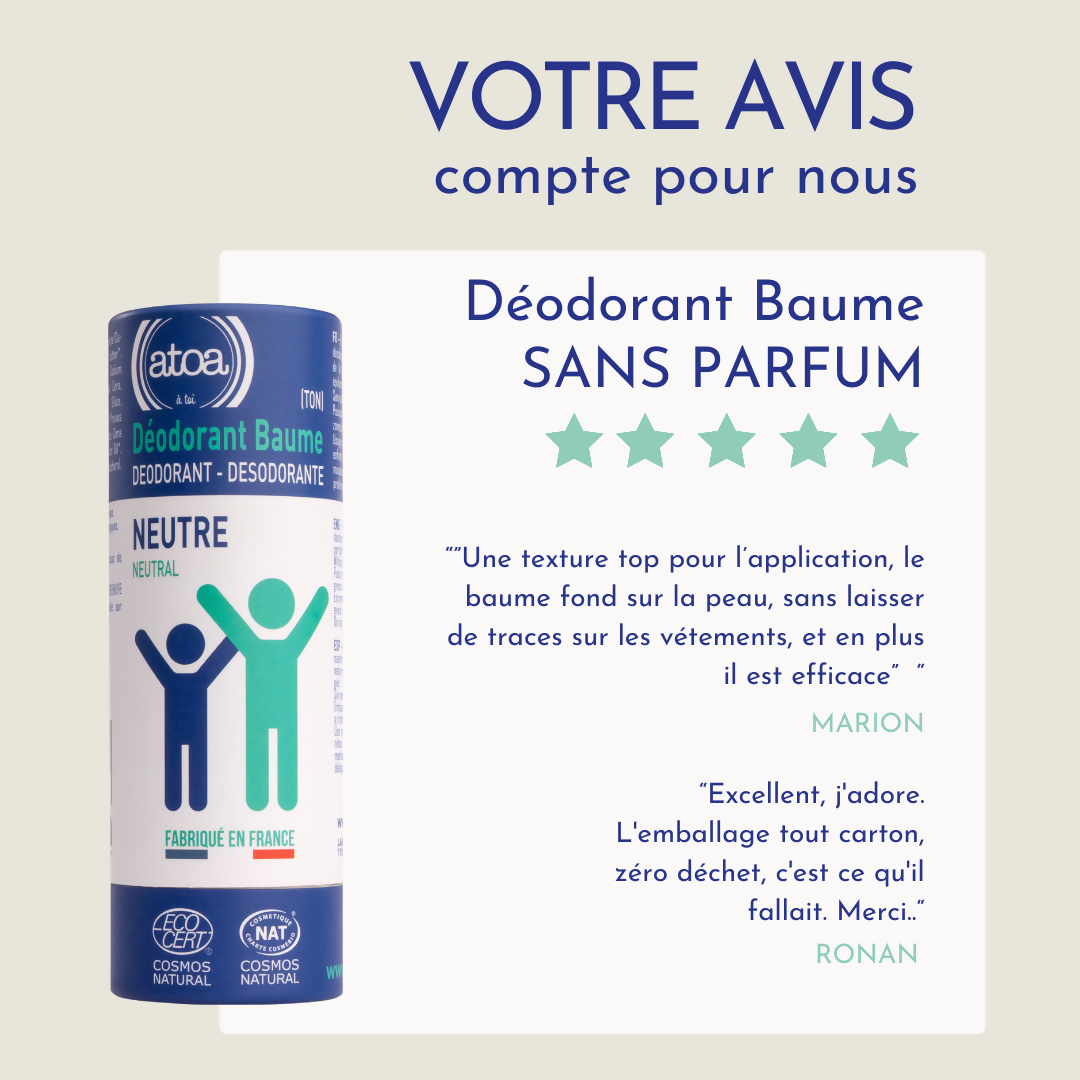 ATOA - Fragrance-Free Balm Deodorant certified COSMOS NATURAL