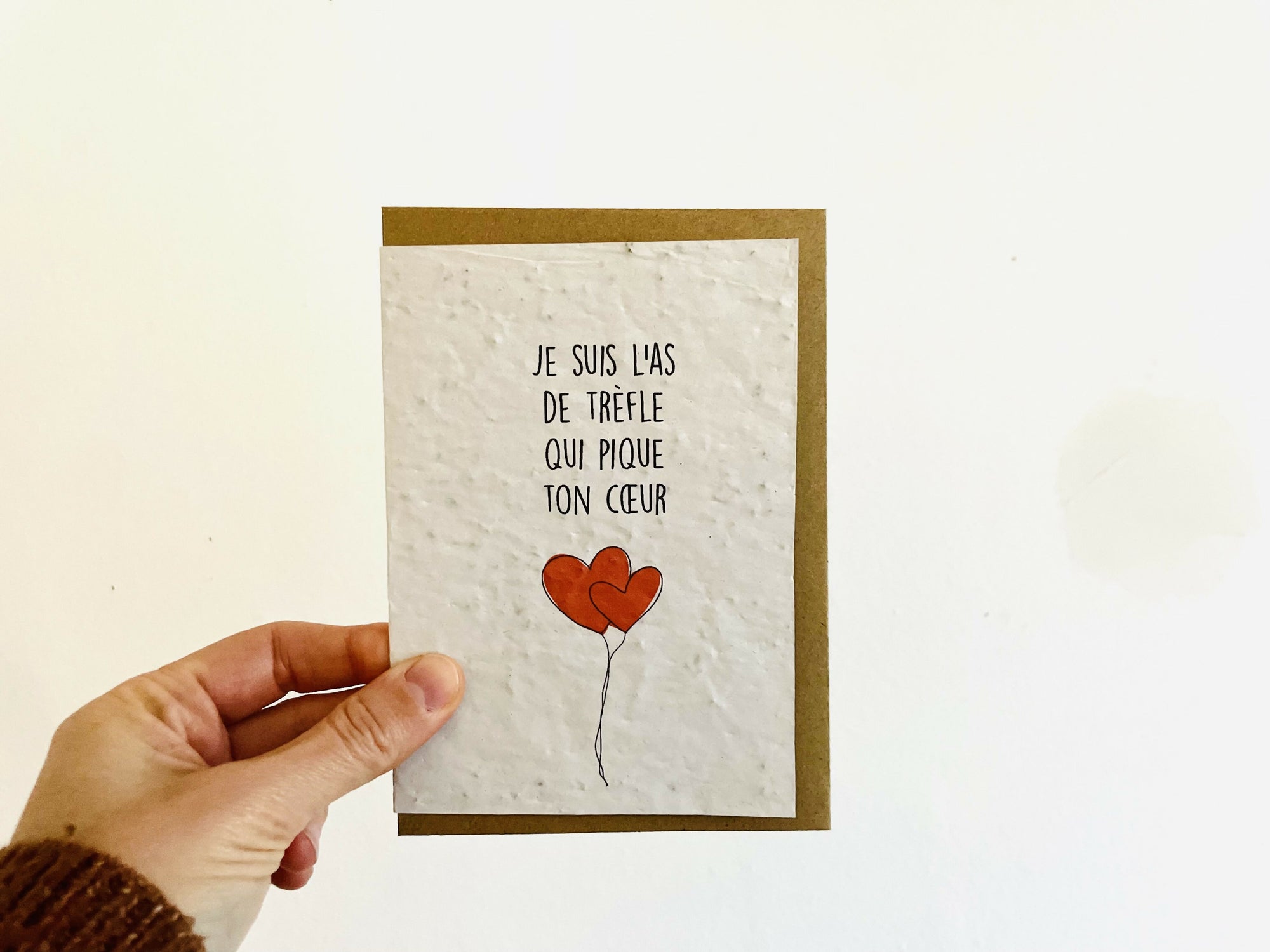 Carte à planter as de trèfle qui pique ton coeur
