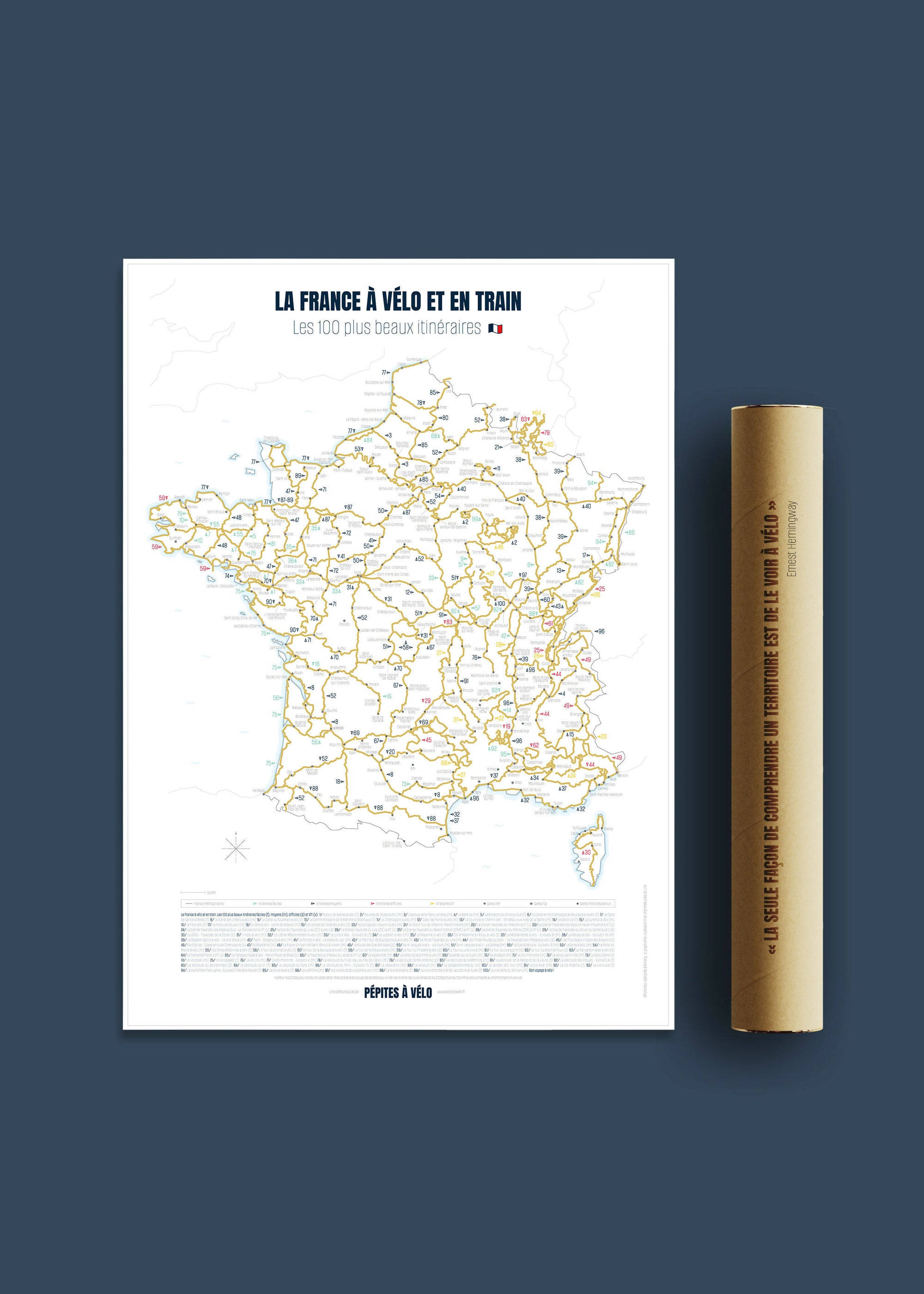 Carte à gratter France vélo train_portrait packaging