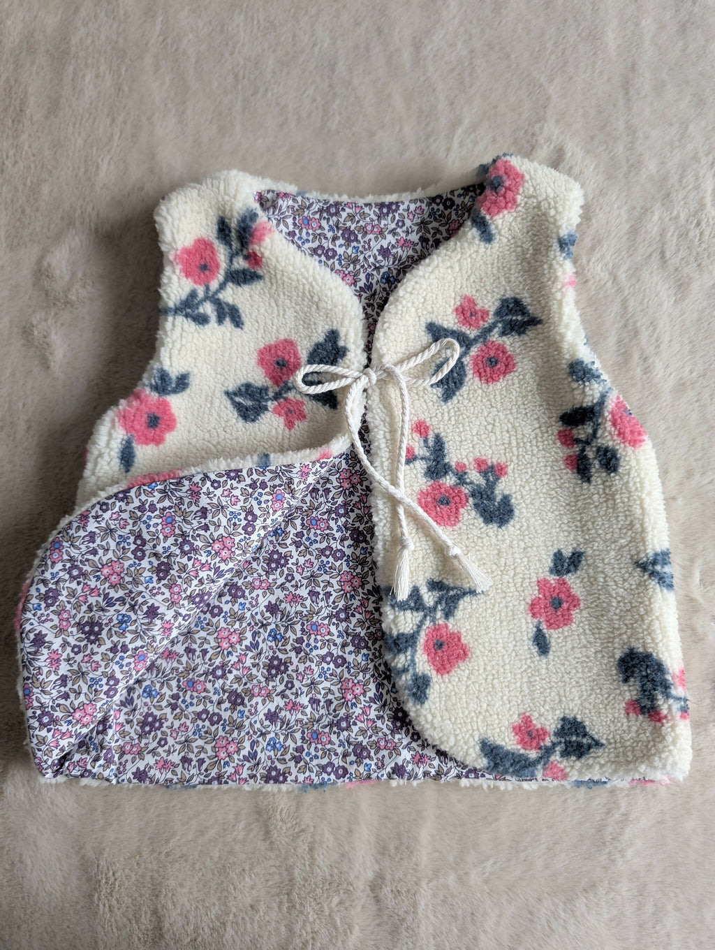 GILET DE BERGER Fleurs 18ms -3 Ans