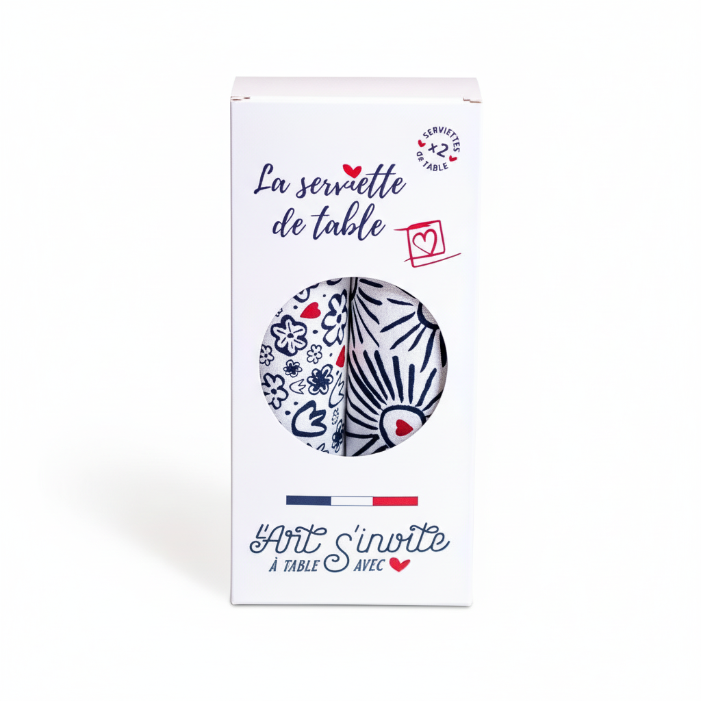 Coffret de 2 serviettes de table - La Serviette de Table - Linge de table - « Les 4 saisons »