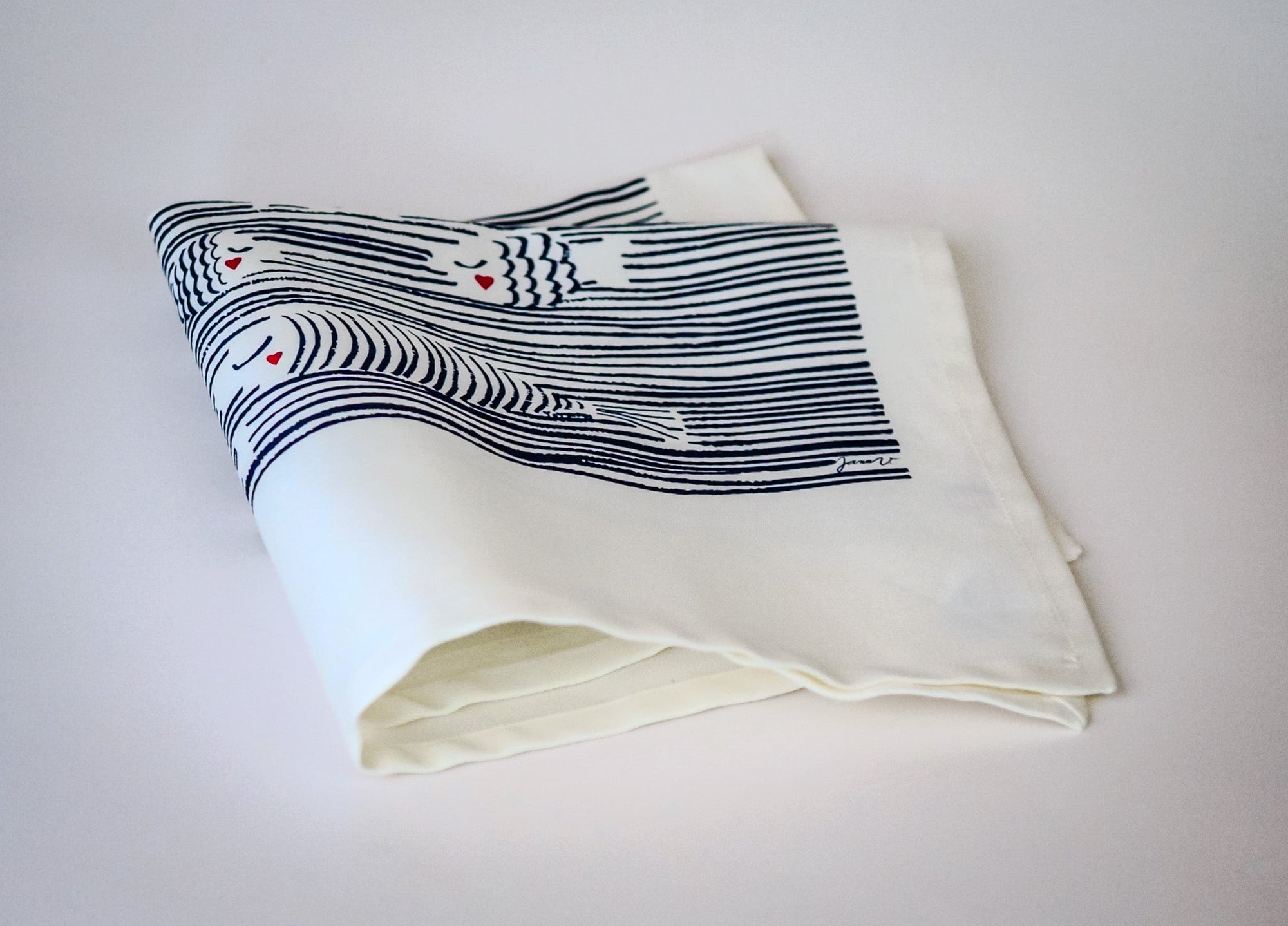 Le coffret de 2 serviettes de table - Linge de table - "Amour à la plage"