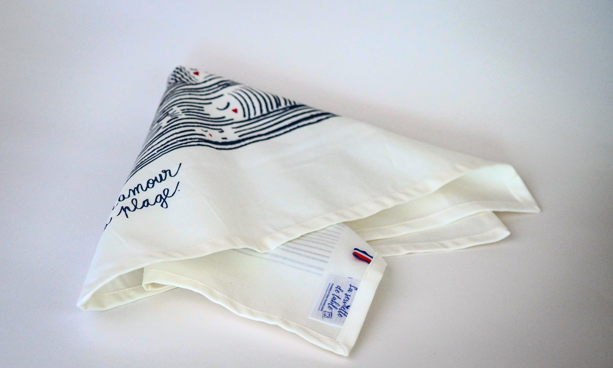 Le coffret de 2 serviettes de table - Linge de table - "Amour à la plage"