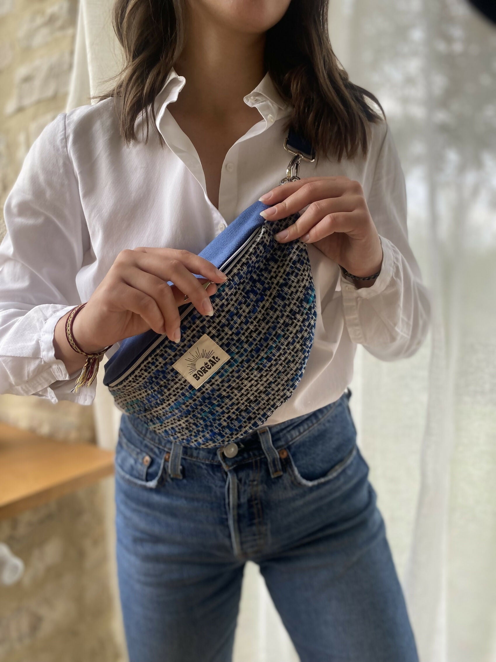 banane-bleu-marine-tweed-coton-laine-carreaux-chic-ethique-artisanale-fait-main-tendance-upcycling-5