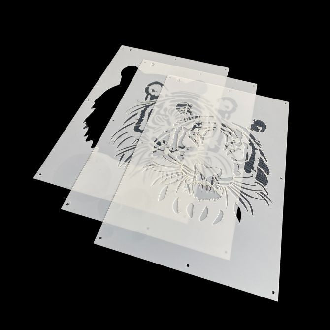 Set de 3 Pochoirs Tigre - Crée une Oeuvre Sauvage et Unique ! A4